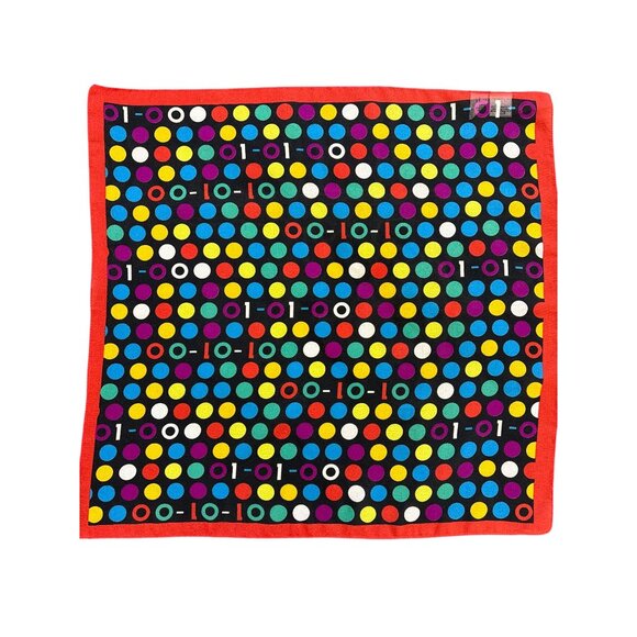 01-01-00 Vintage Polka Dot Silk Scarf 20" Square Made In Italy - Picture 1 of 6